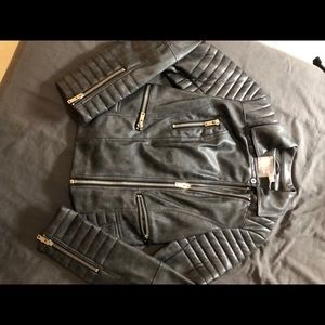 Moto faux leather jacket